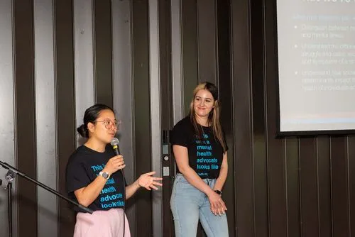 two jack talks speakers presenting on a stage
