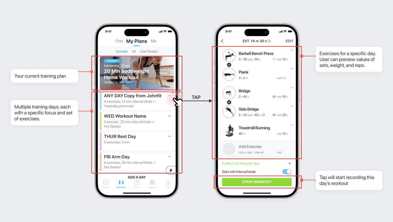 A before after image of mobile interfaces