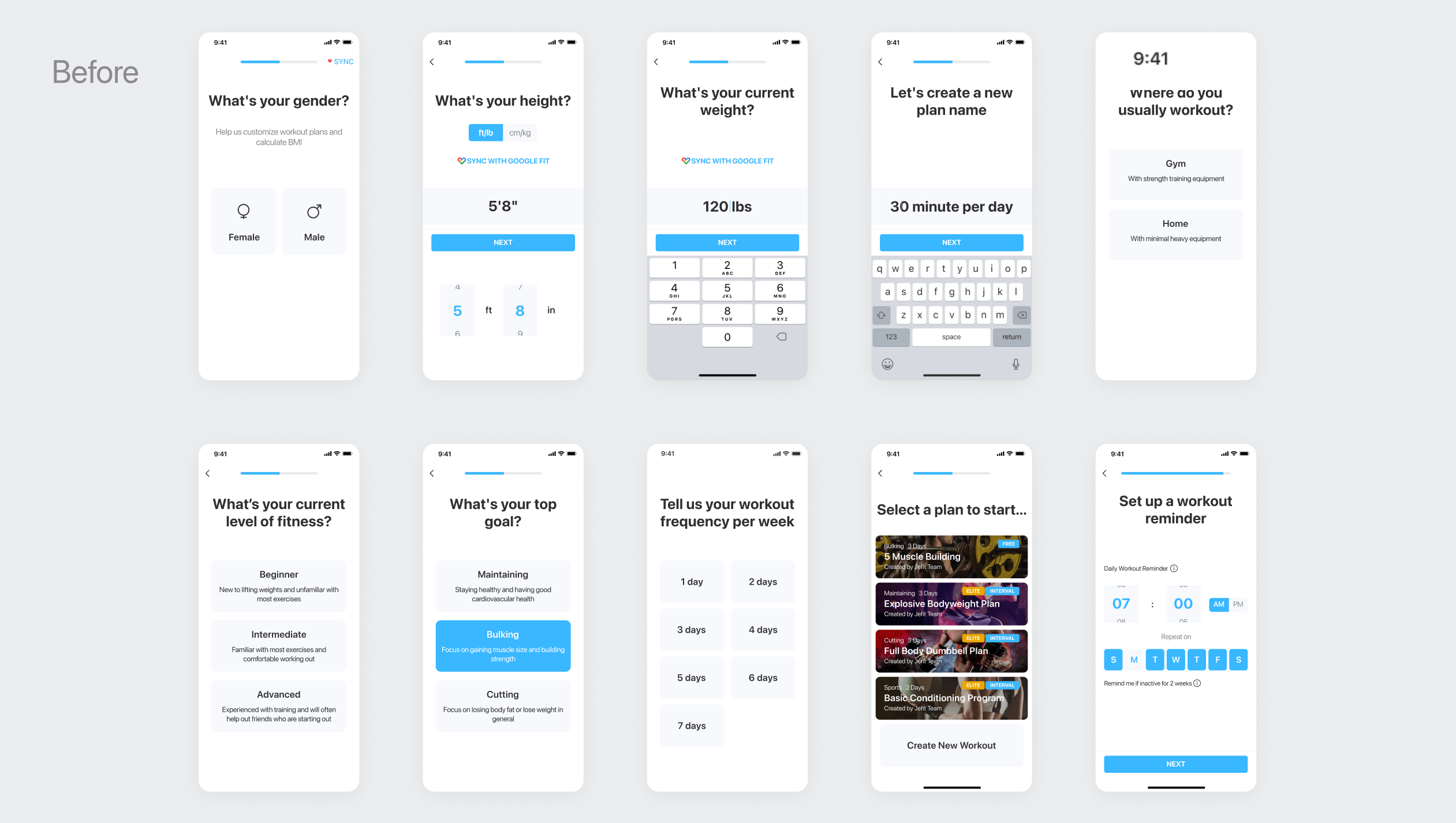 A before after image of mobile interfaces