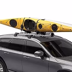 vehicle with vertical kayak rack