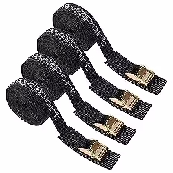 four black cam buckle straps