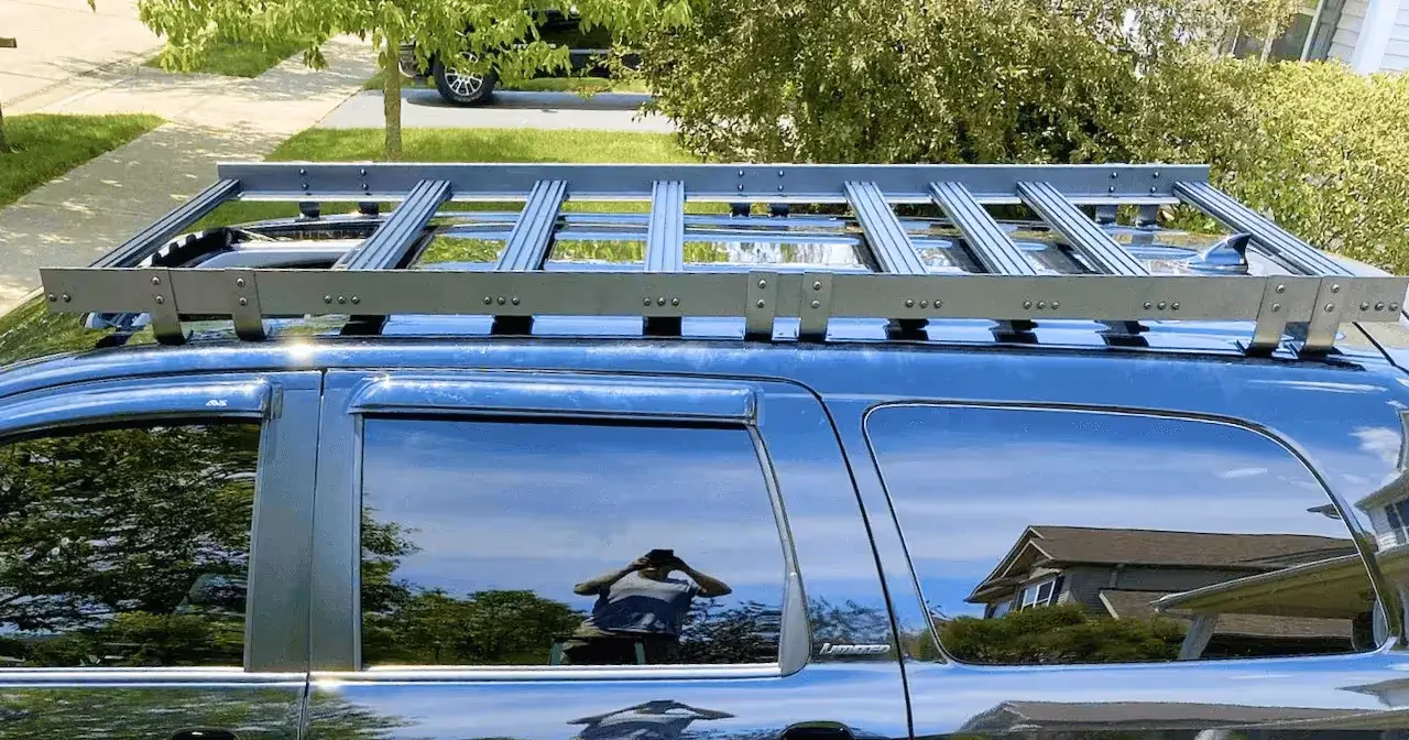 durable roof rack on top of vehicle
