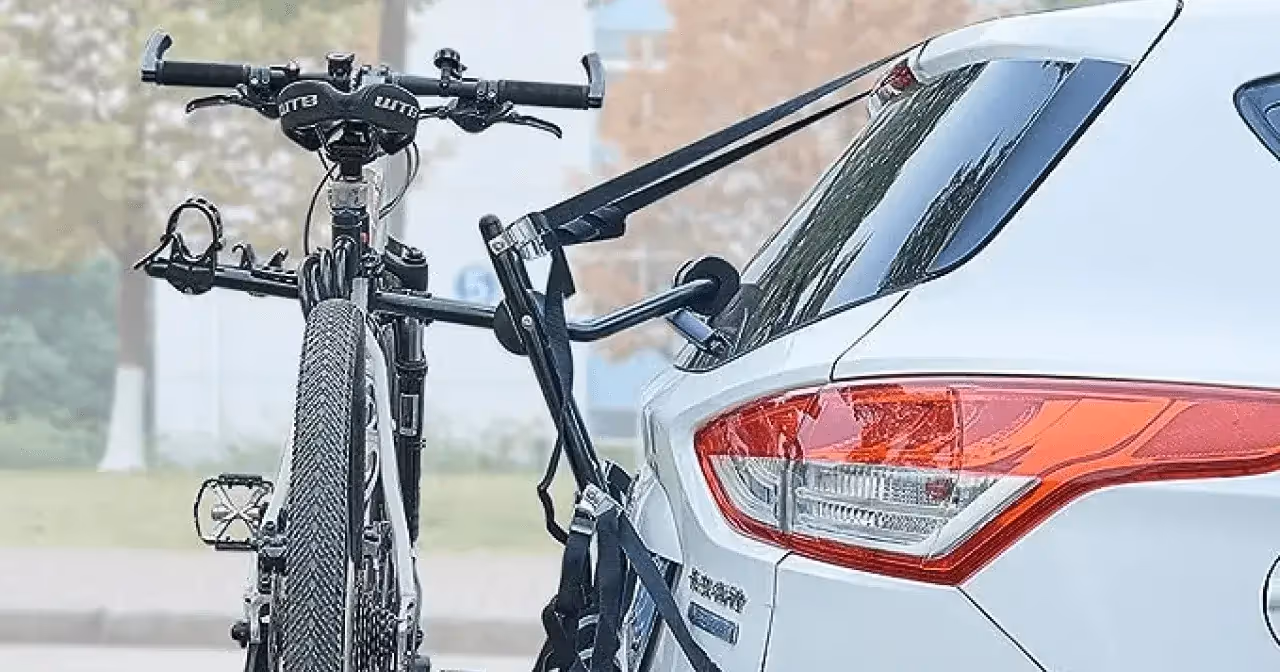 mountain bike on trunk mount bike rack carrier