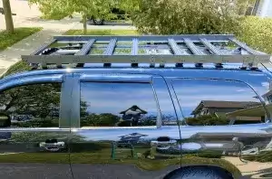 durable roof rack on top of vehicle