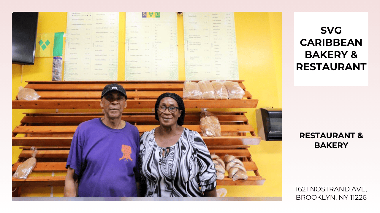SVG Caribbean Bakery & Restaurant, a Brooklyn-based restaurant that boasts, among a variety of baked delights, the best saltfish patties the borough has to offer!The business was launched in 2017 by Ms. Zita Telemaque-Williams and Mr. Samuel Williams and serves Caribbean-inspired baked goods and savory dishes.