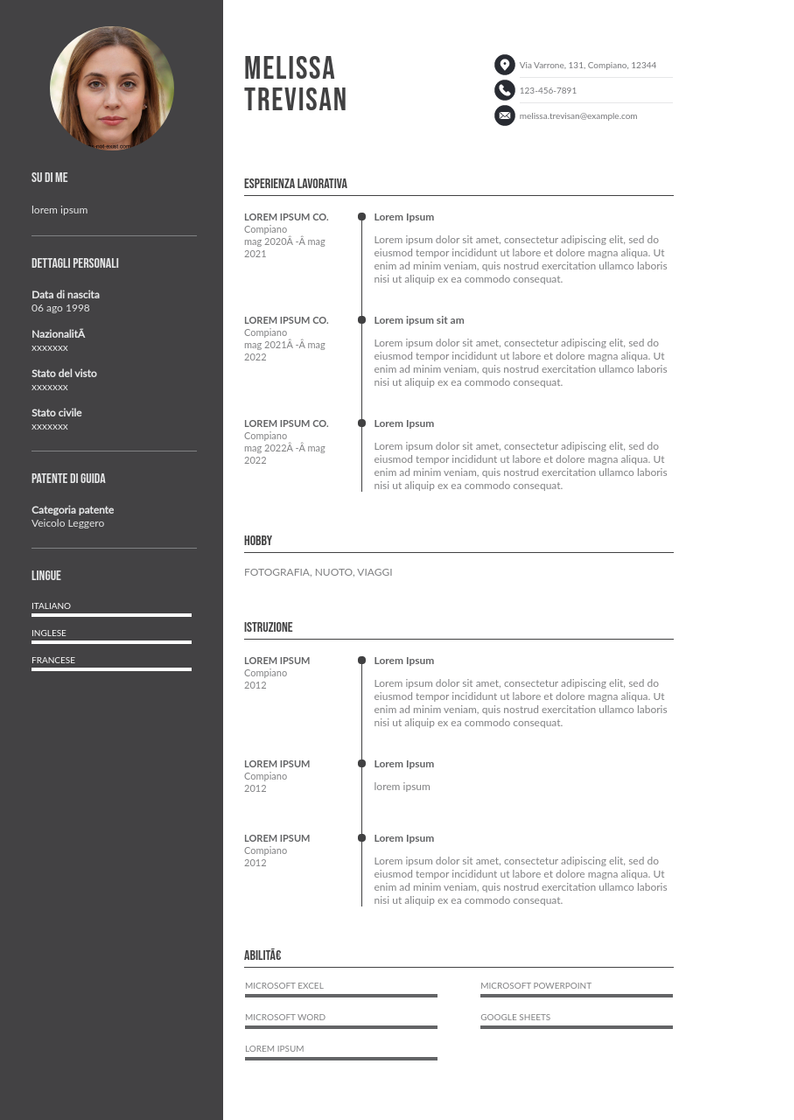 Editore CV da scaricare