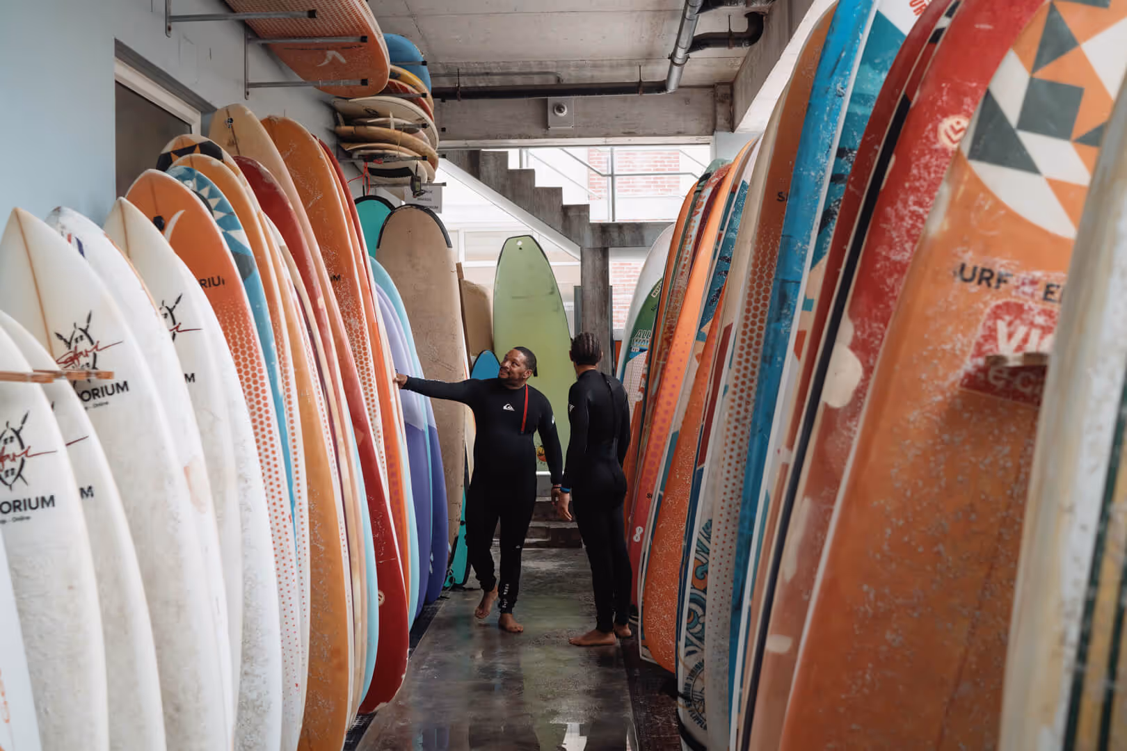 Residents of New Hope SA go surfing.