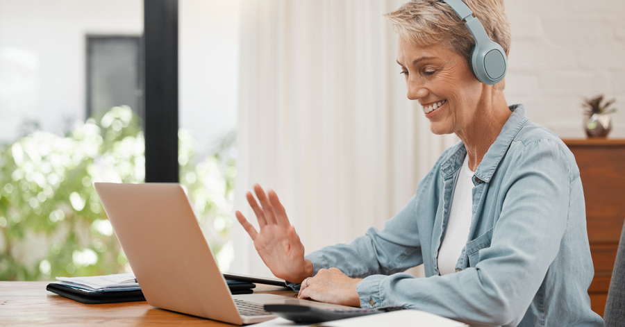 A member joining a live Qi Gong class from home