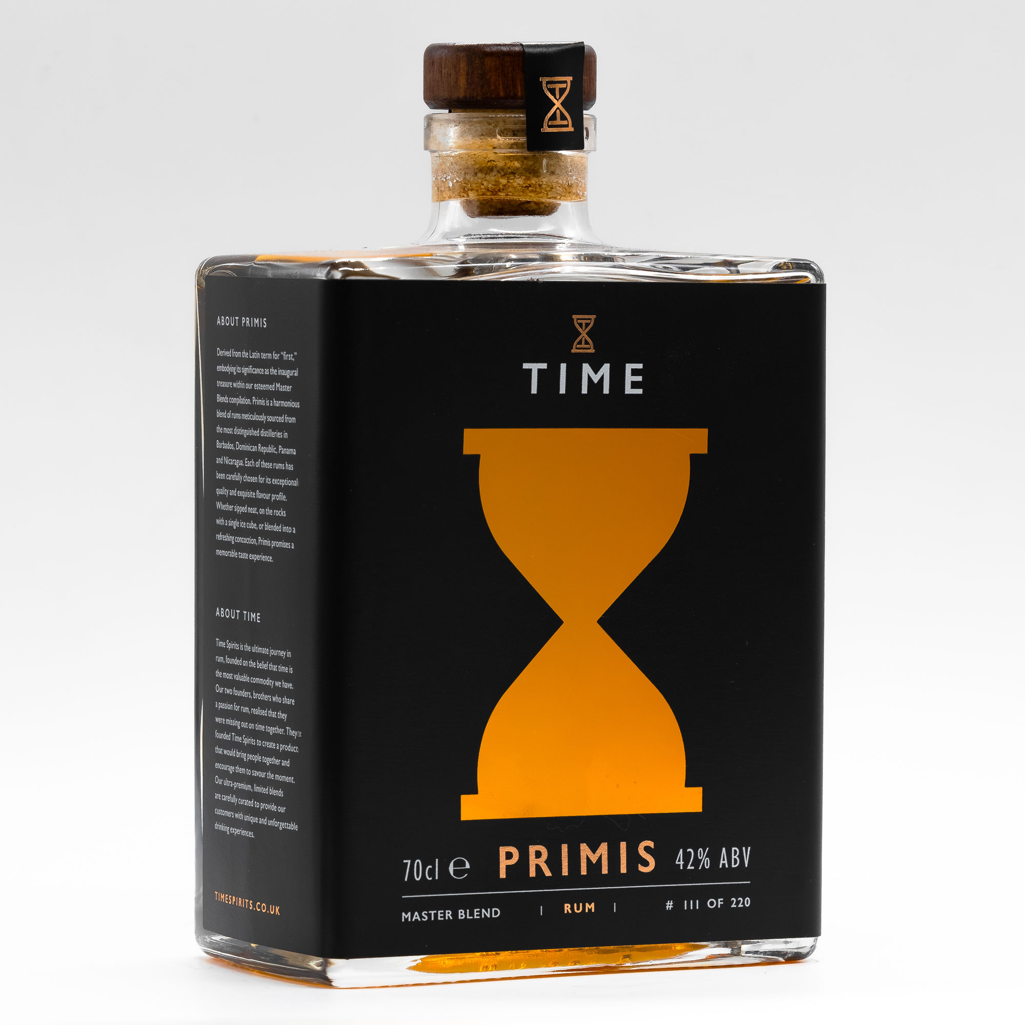 A bottle of Time Spirits Primis Rum