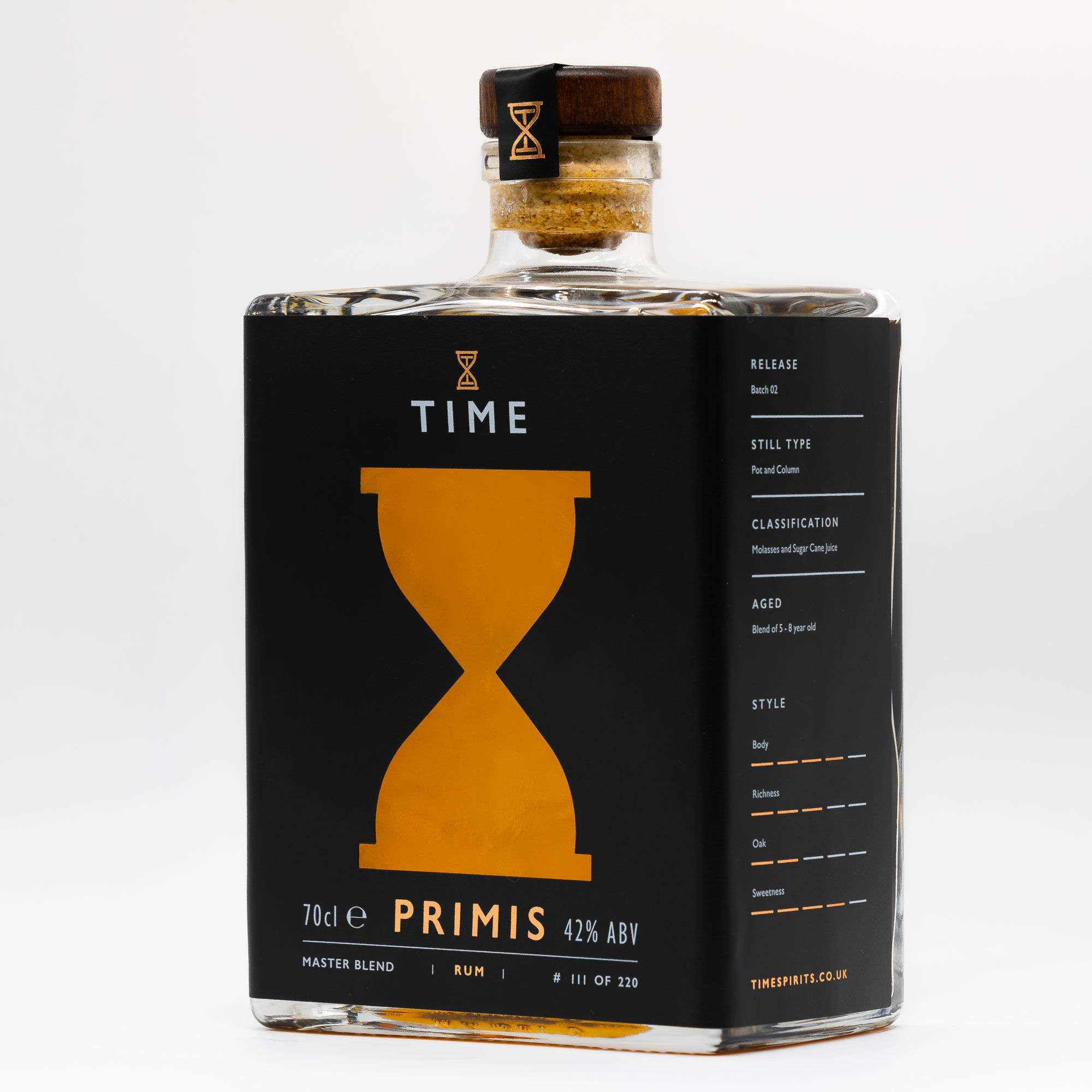 A bottle of Time Spirits Primis Rum
