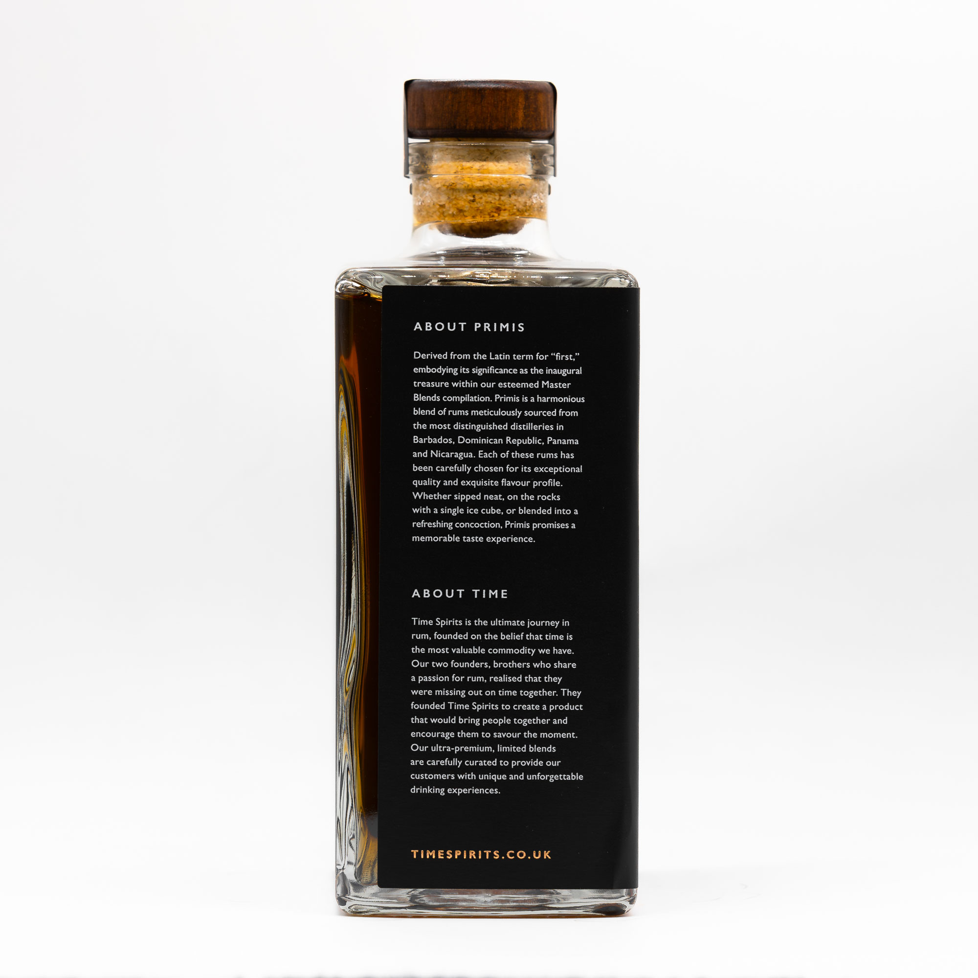 A bottle of Time Spirits Primis Rum