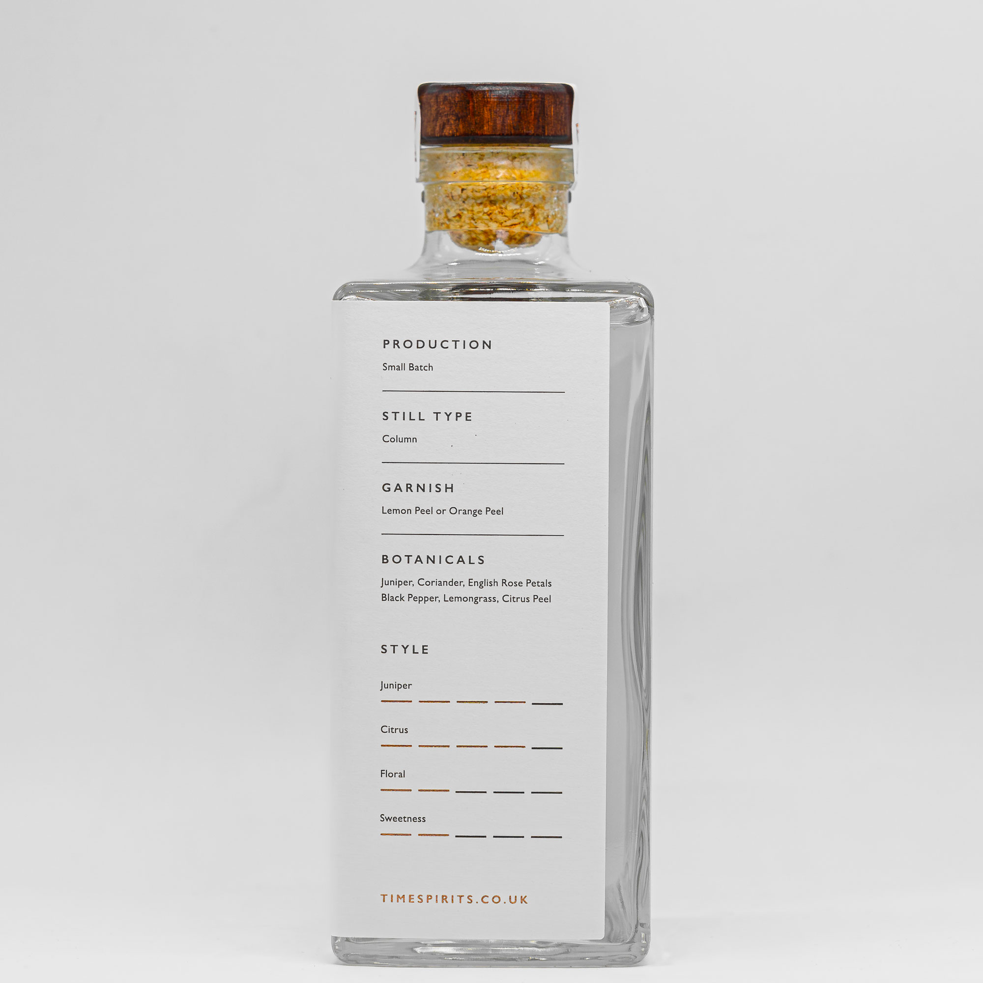 A bottle of Time Spirits Gin