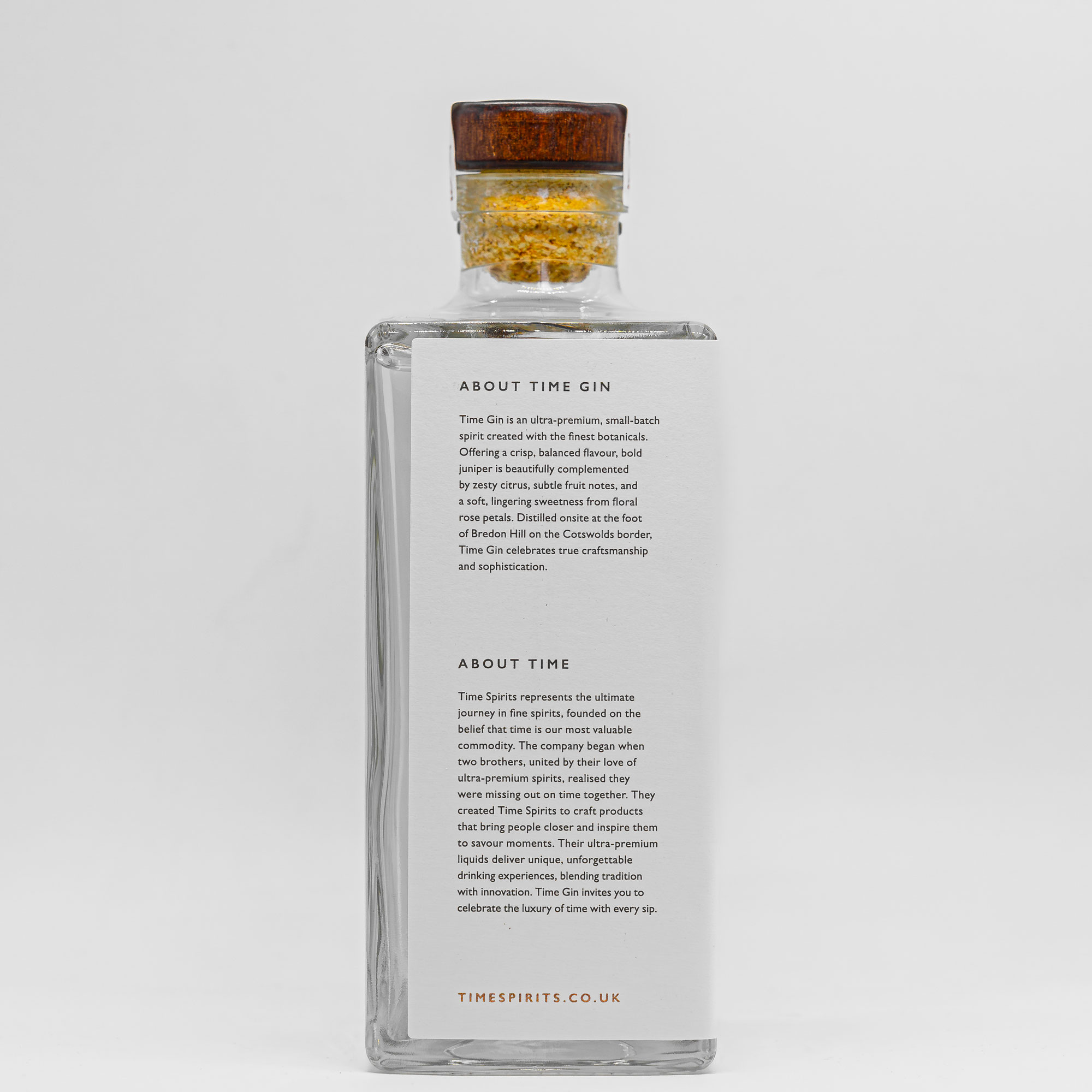 A bottle of Time Spirits Gin