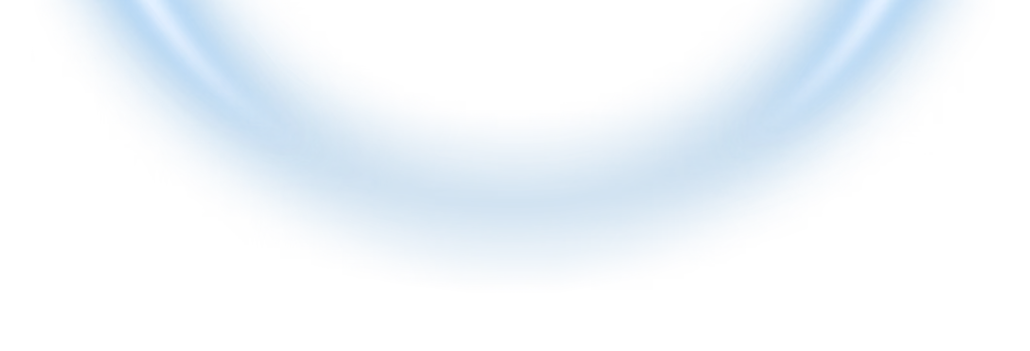 Soft blue gradient blur with a crescent shape fading into black background at the bottom center.