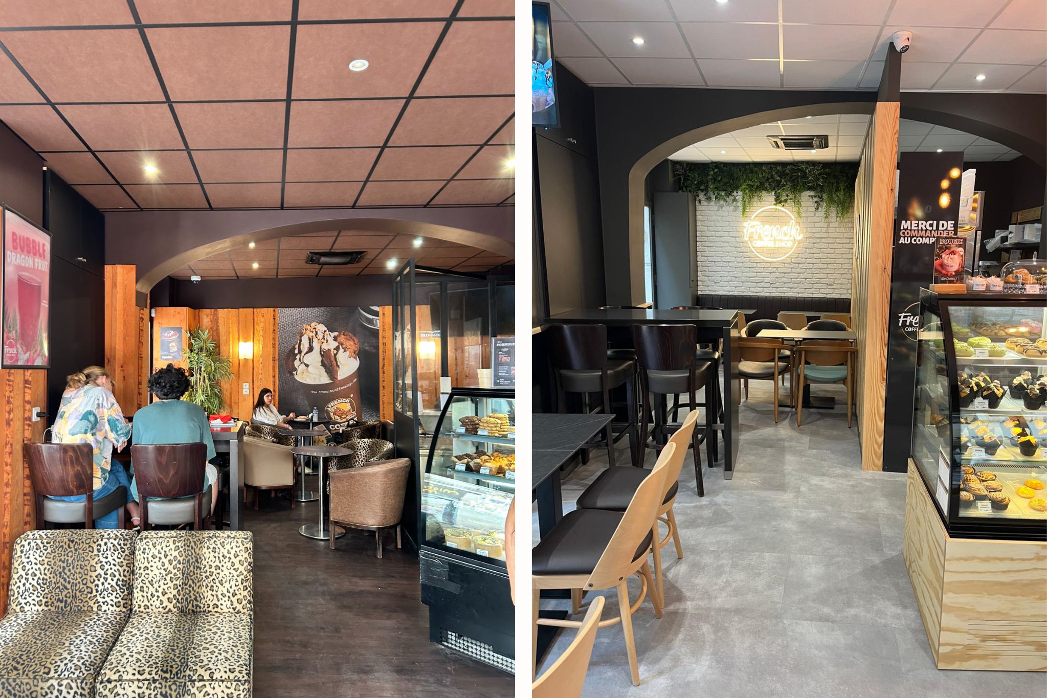 Nous découvrons le coffee shop cosy de l’intérieur