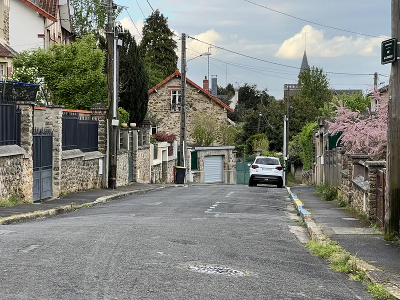 Maisons en meulière le long de la rue de la Tourelle à Savigny-sur-Orge
