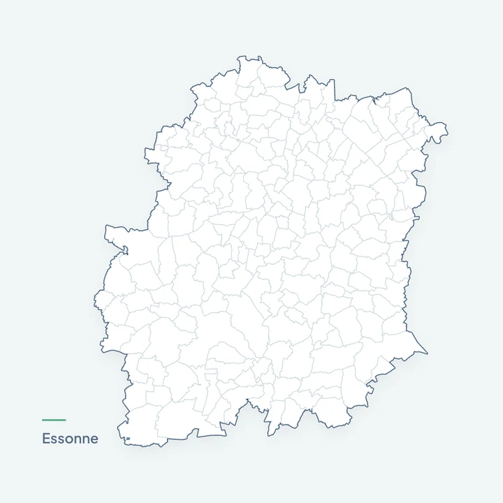 Carte des communes de l'Essonne qui s'allument du centre vers les bords