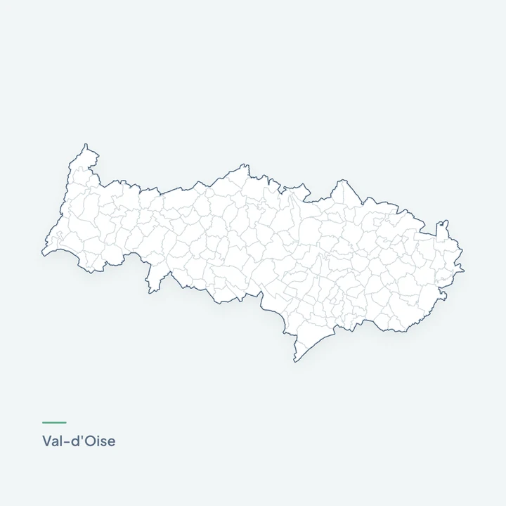 Carte animée du Val-d'Oise : les communes se colorent du centre vers les bords