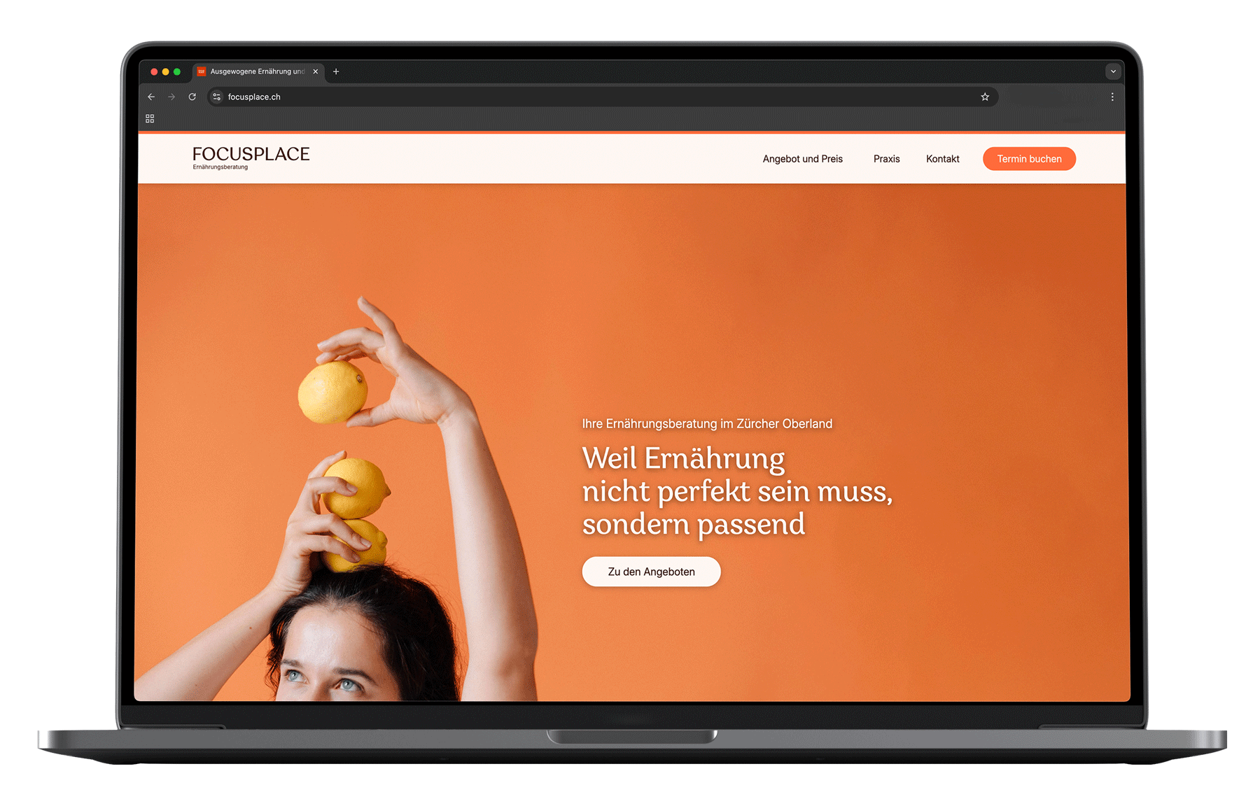 Website von FOCUSPLACE. Es wird die Startseite gezeigt.