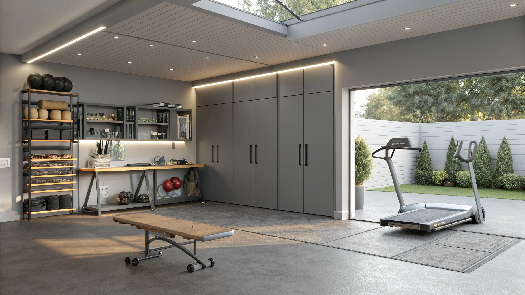 Stylish Garage Workout Area