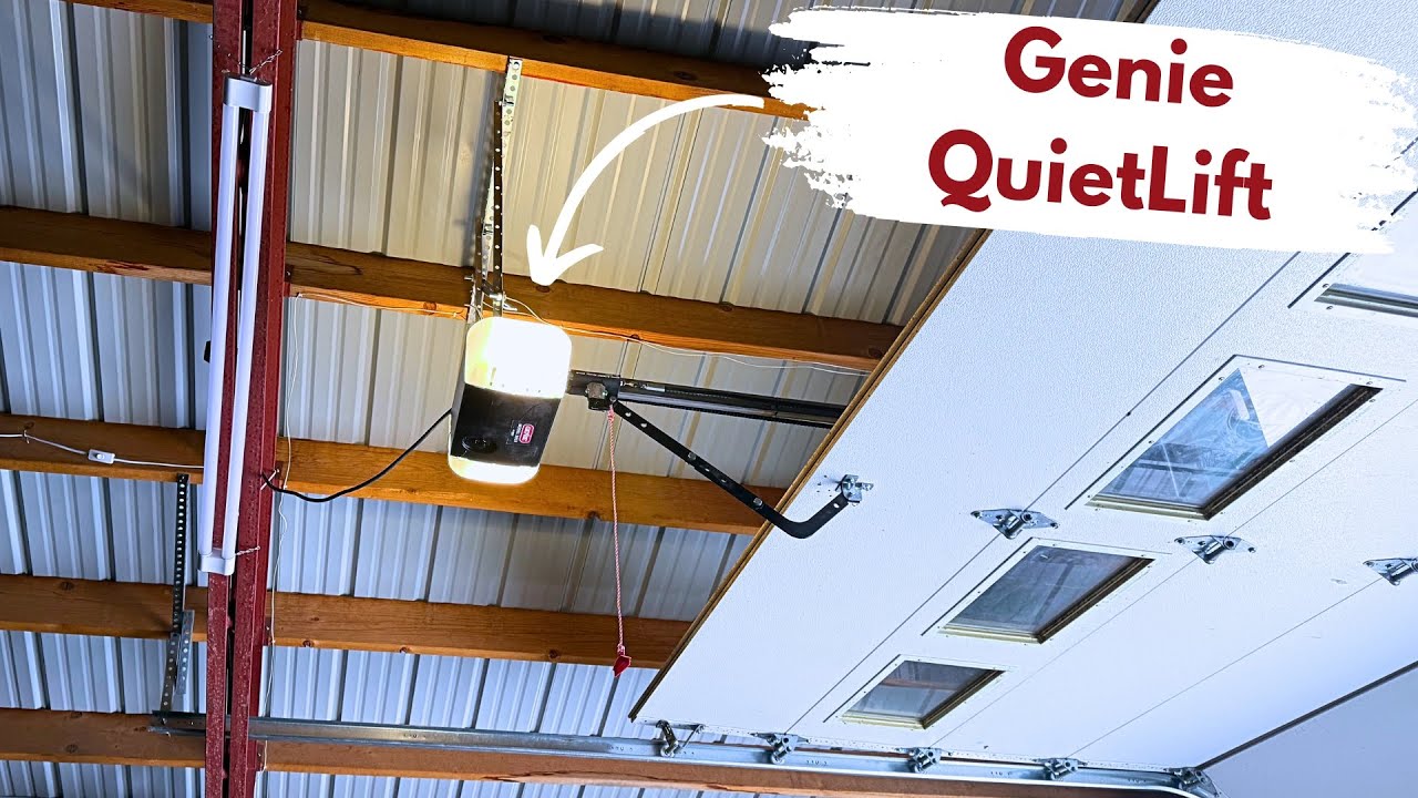 close-up photo quiet belt drive garage door opener urban home installation