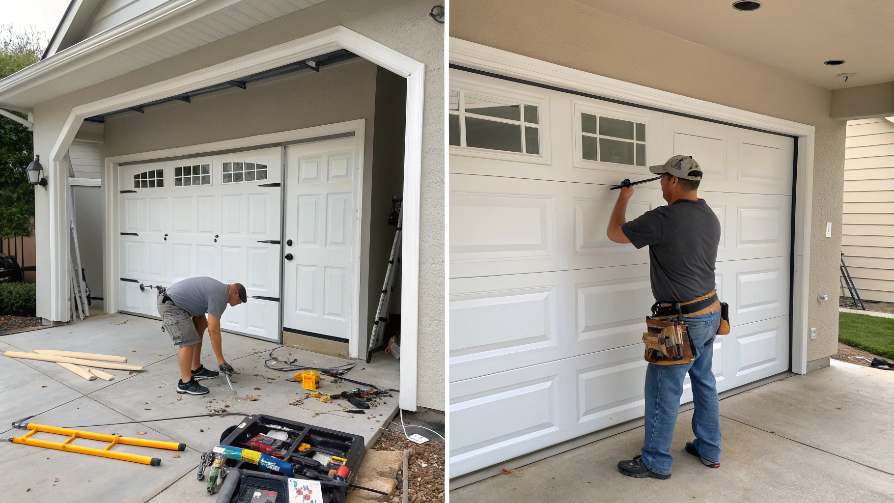 Before and After Garage Door Installation