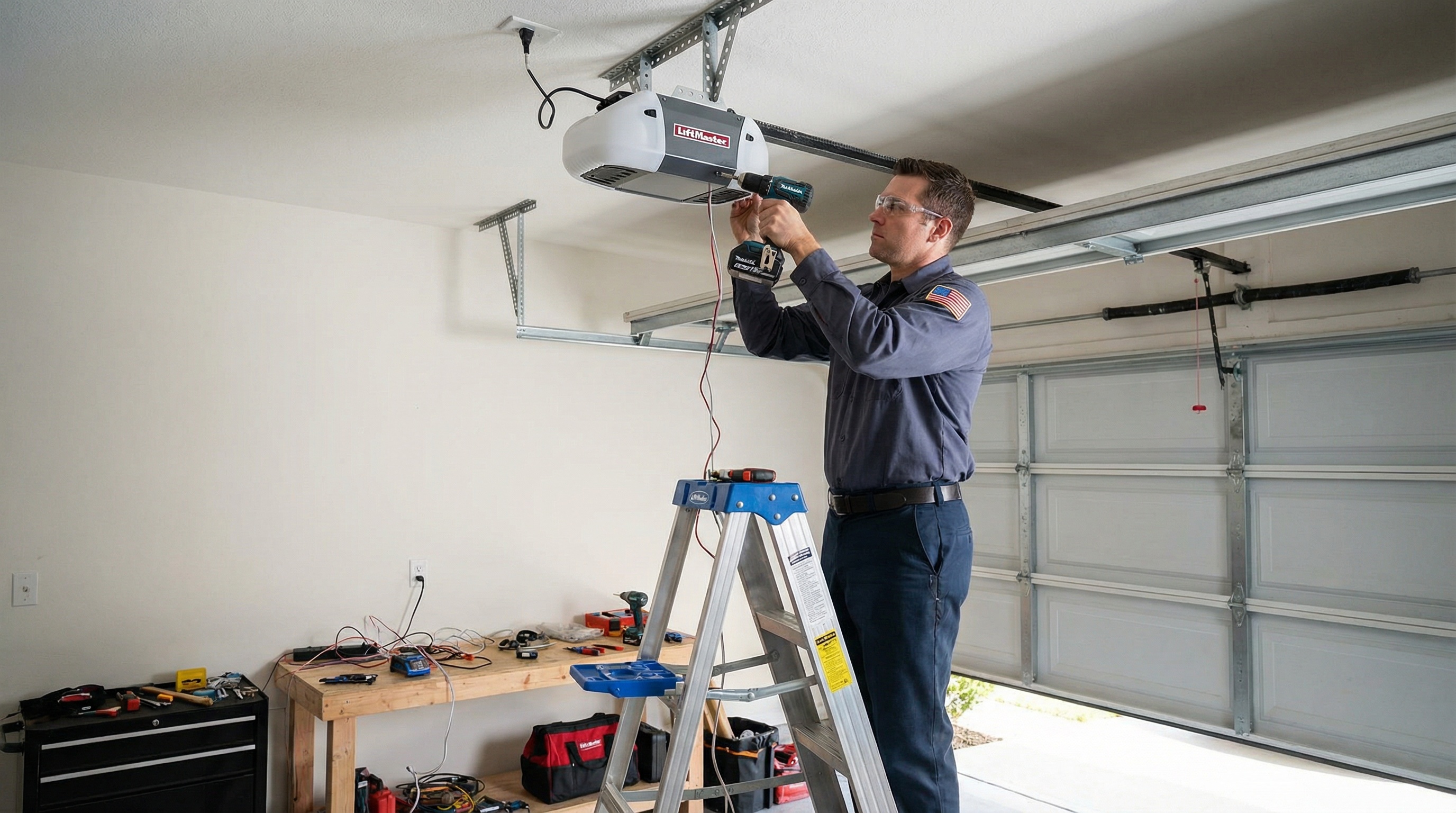 Professional garage door opener installation