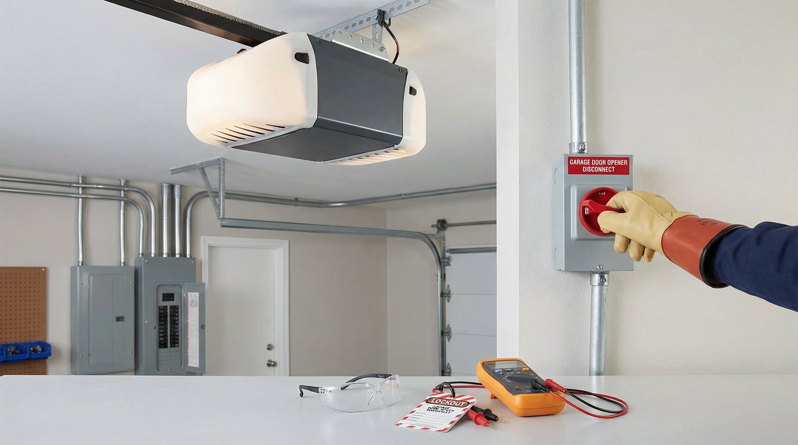 Electrical safety precautions when working with garage door opener systems