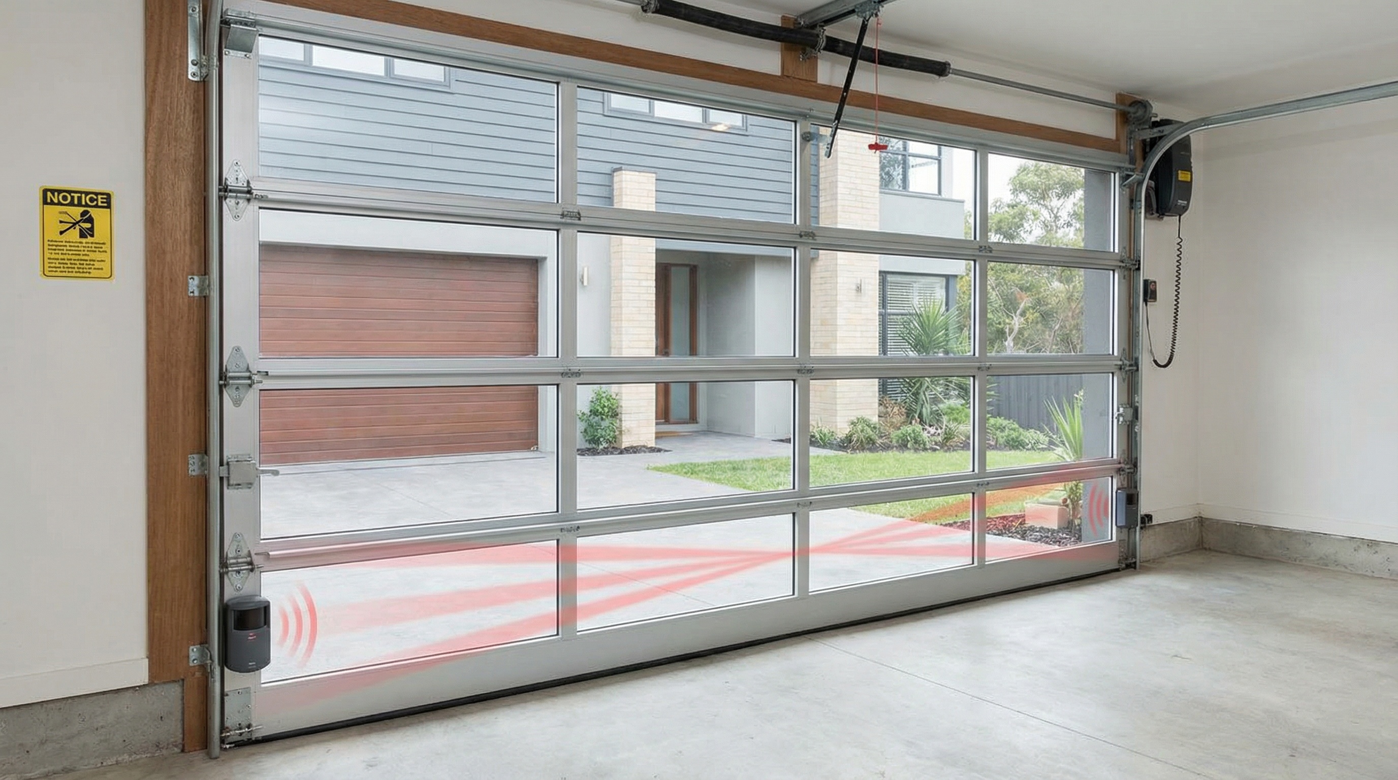 Modern garage door safety sensors and features