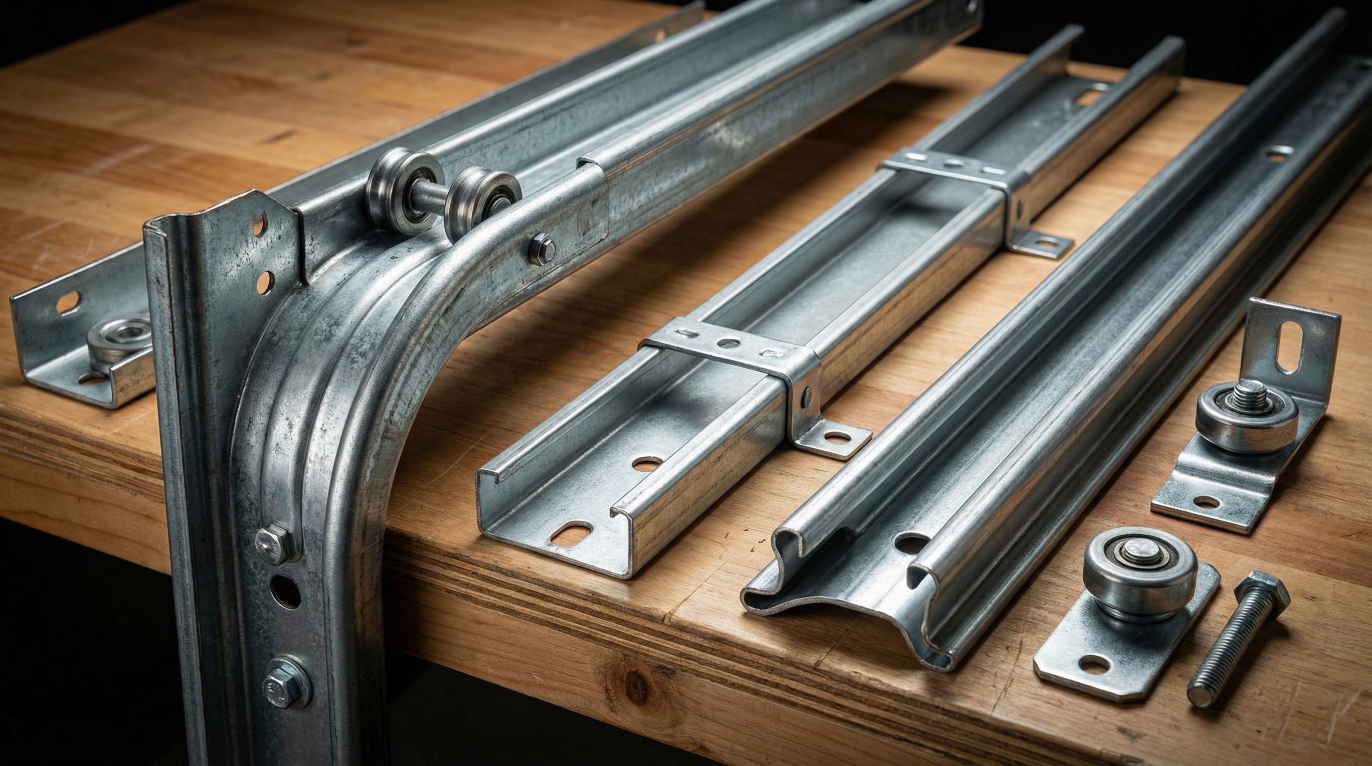 Garage door track compatibility comparison showing different track types