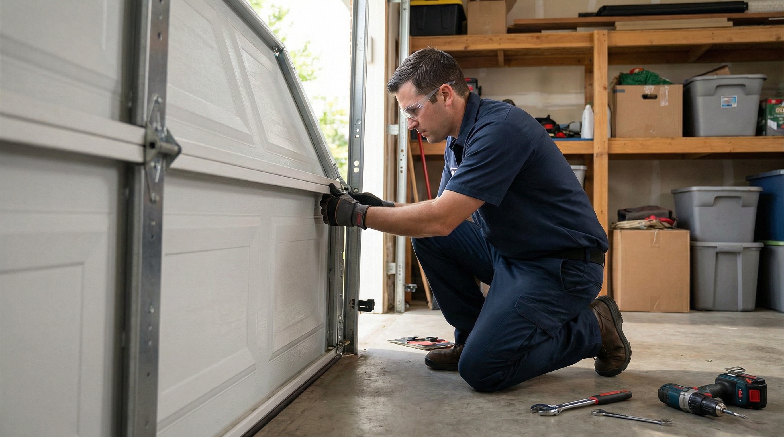 Garage door panel replacement installation process