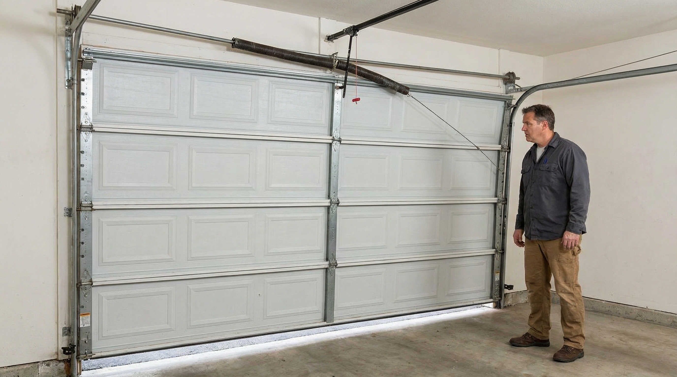 Garage door opening unevenly due to broken spring