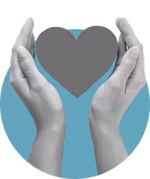 hands cradling a heart  