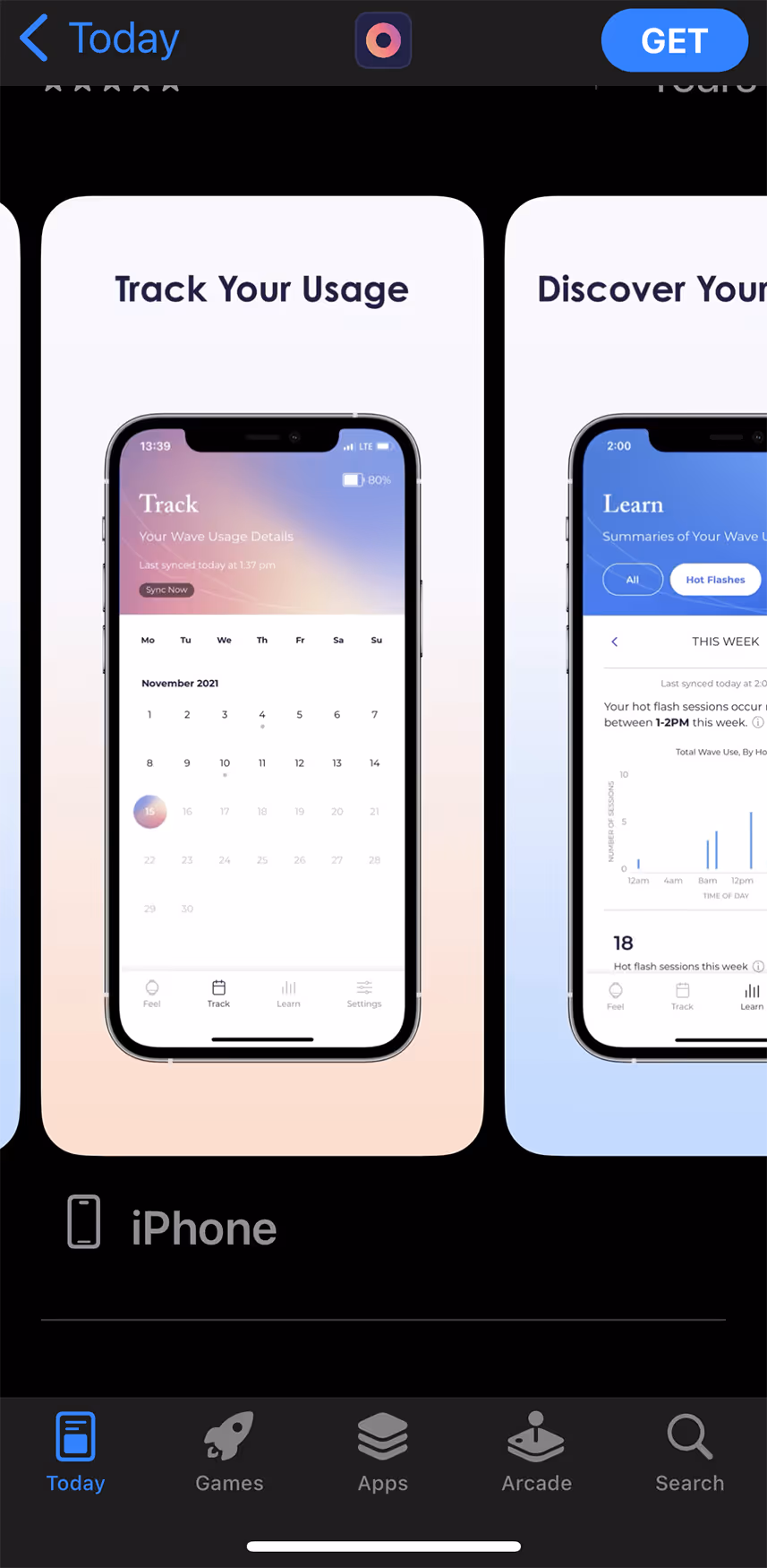 UX flow gallery image - Embr Wave Downloading the app screen 7