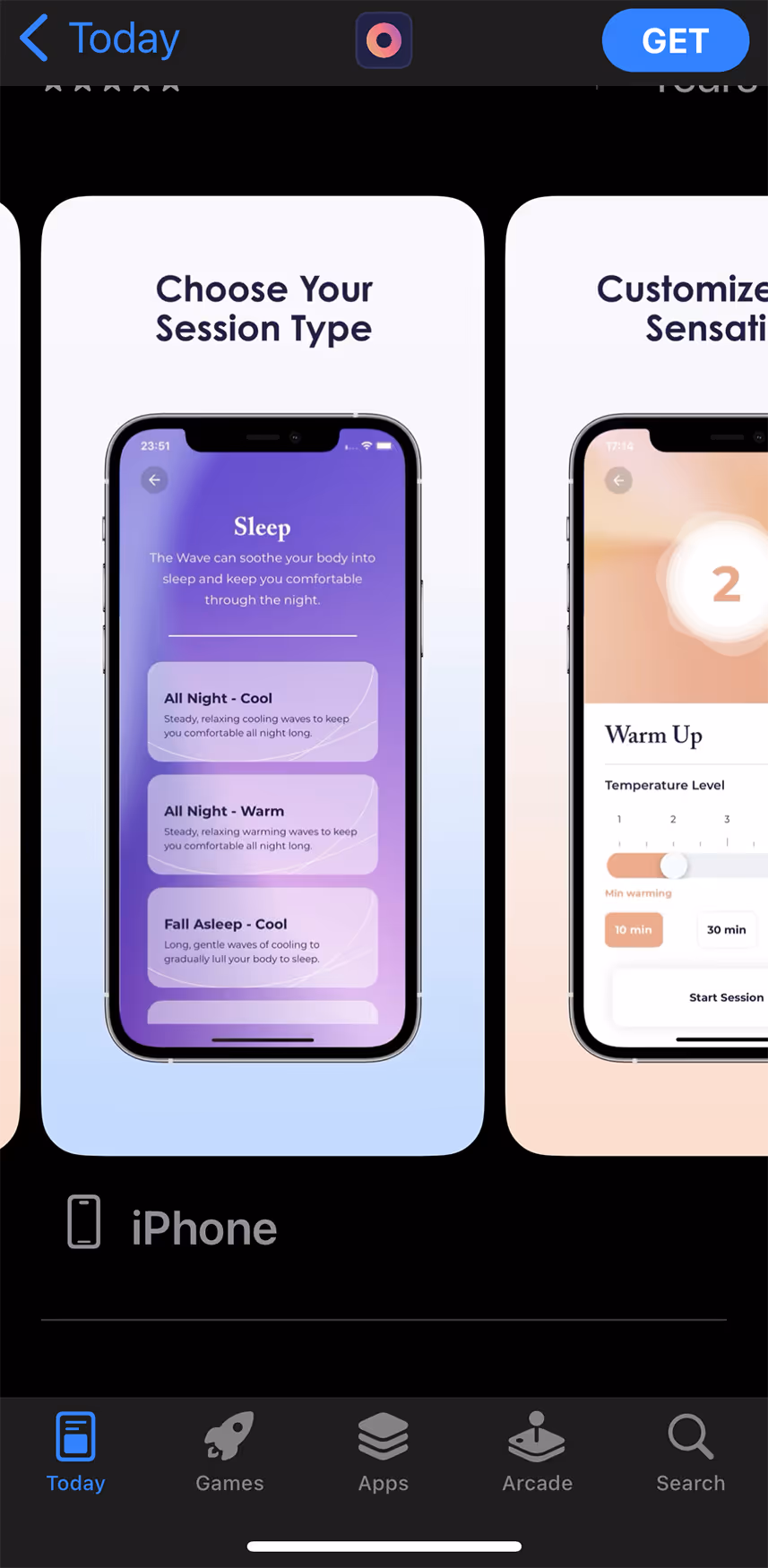 UX flow gallery image - Embr Wave Downloading the app screen 4