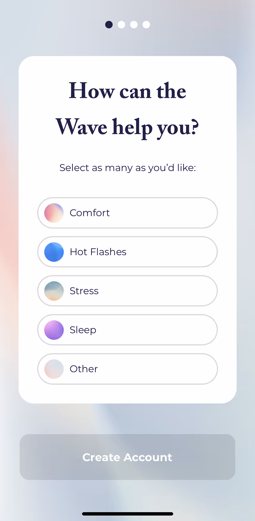UX flow gallery image - Embr Wave Setup - How can Wave help