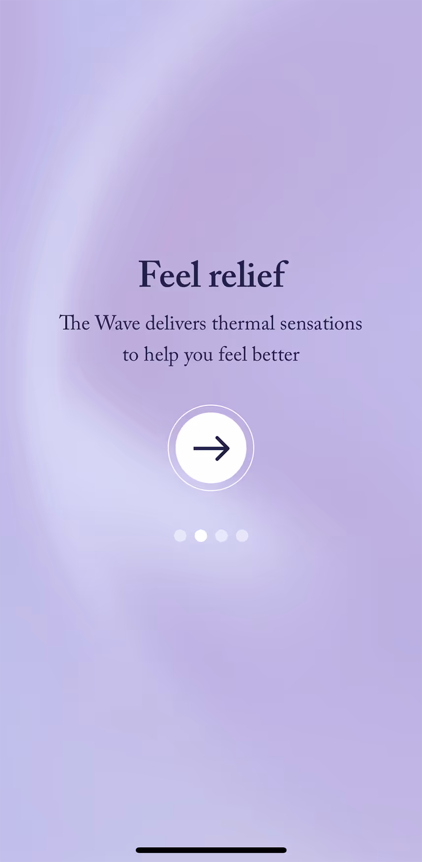UX flow gallery image - Embr Wave Setup screen 3 fast relief