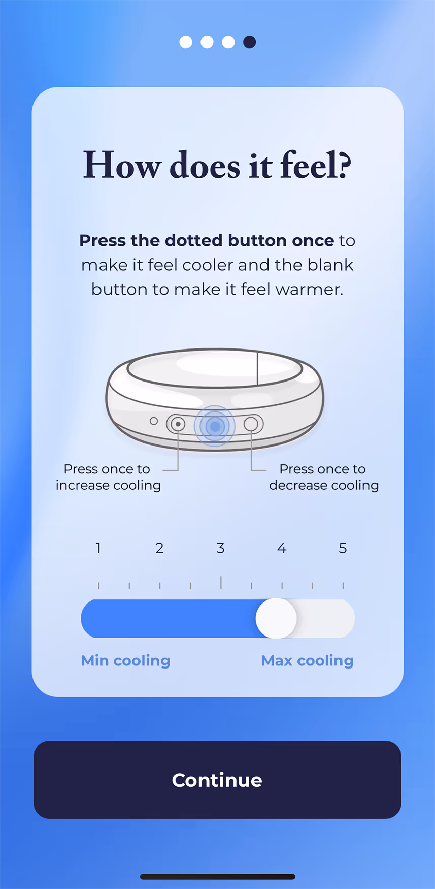 UX flow gallery image - Embr Wave Onboarding -  How does it feel?