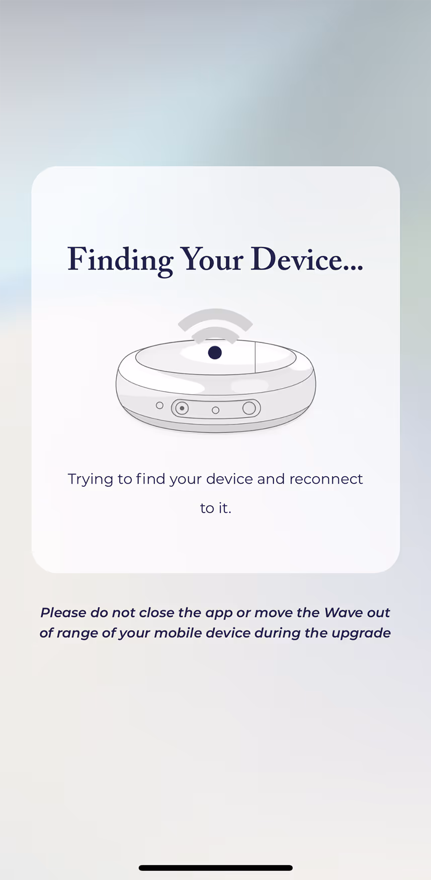 UX flow gallery image - Embr Wave Onboarding -  Finding your device