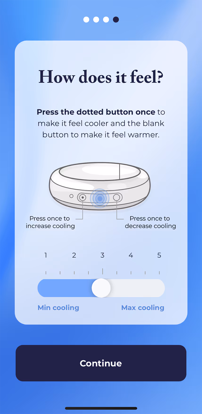 UX flow gallery image - Embr Wave Onboarding -  How does it feel?