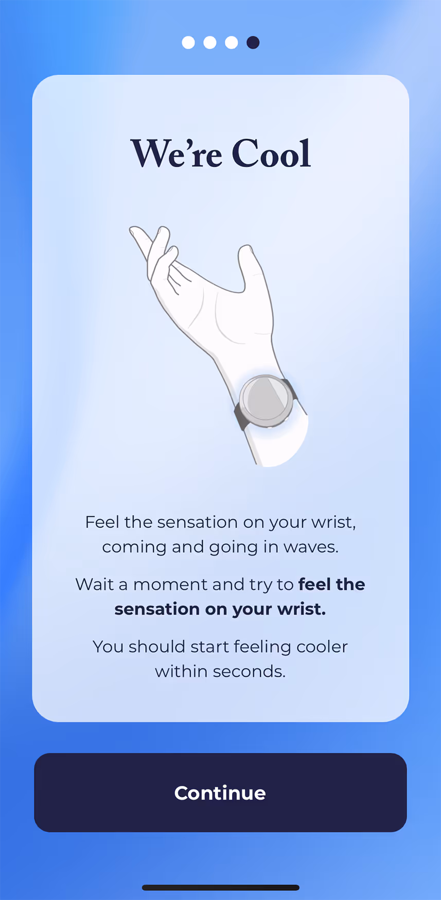 UX flow gallery image - Embr Wave Onboarding -  Cool waves