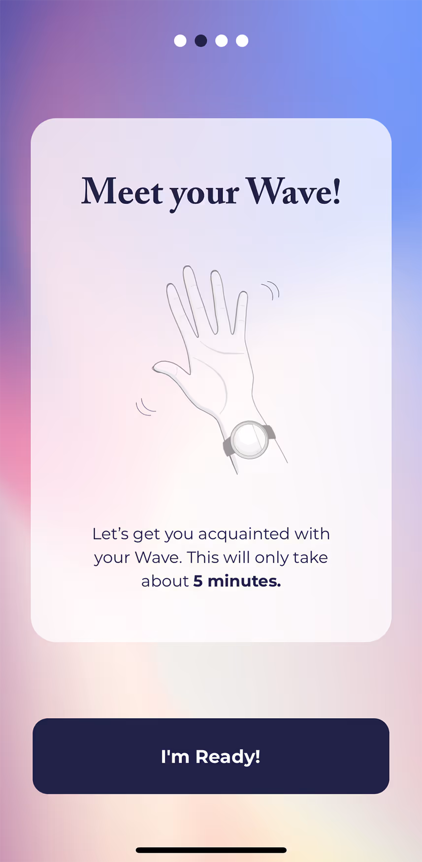 UX flow gallery image - Embr Wave Onboarding - Meet your Wave 