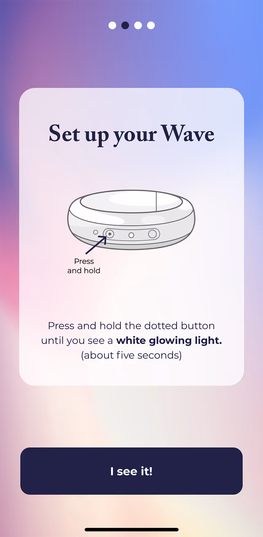 UX flow gallery image - Embr Wave Onboarding -  Setup 1