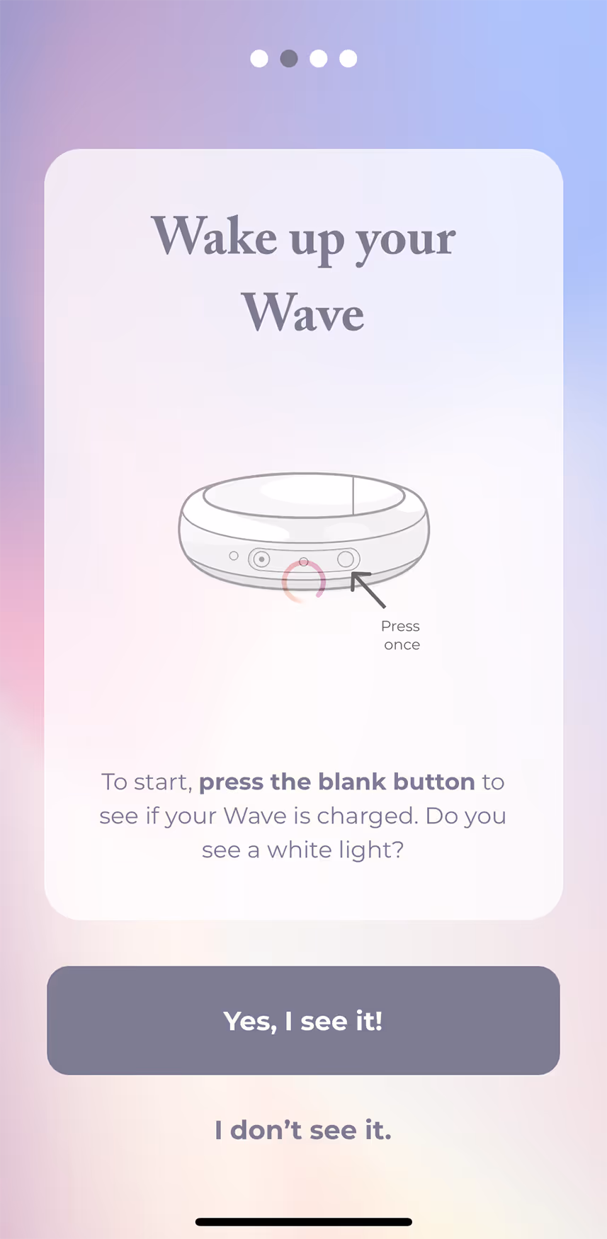 UX flow gallery image - Embr Wave Onboarding -  Wake up wave