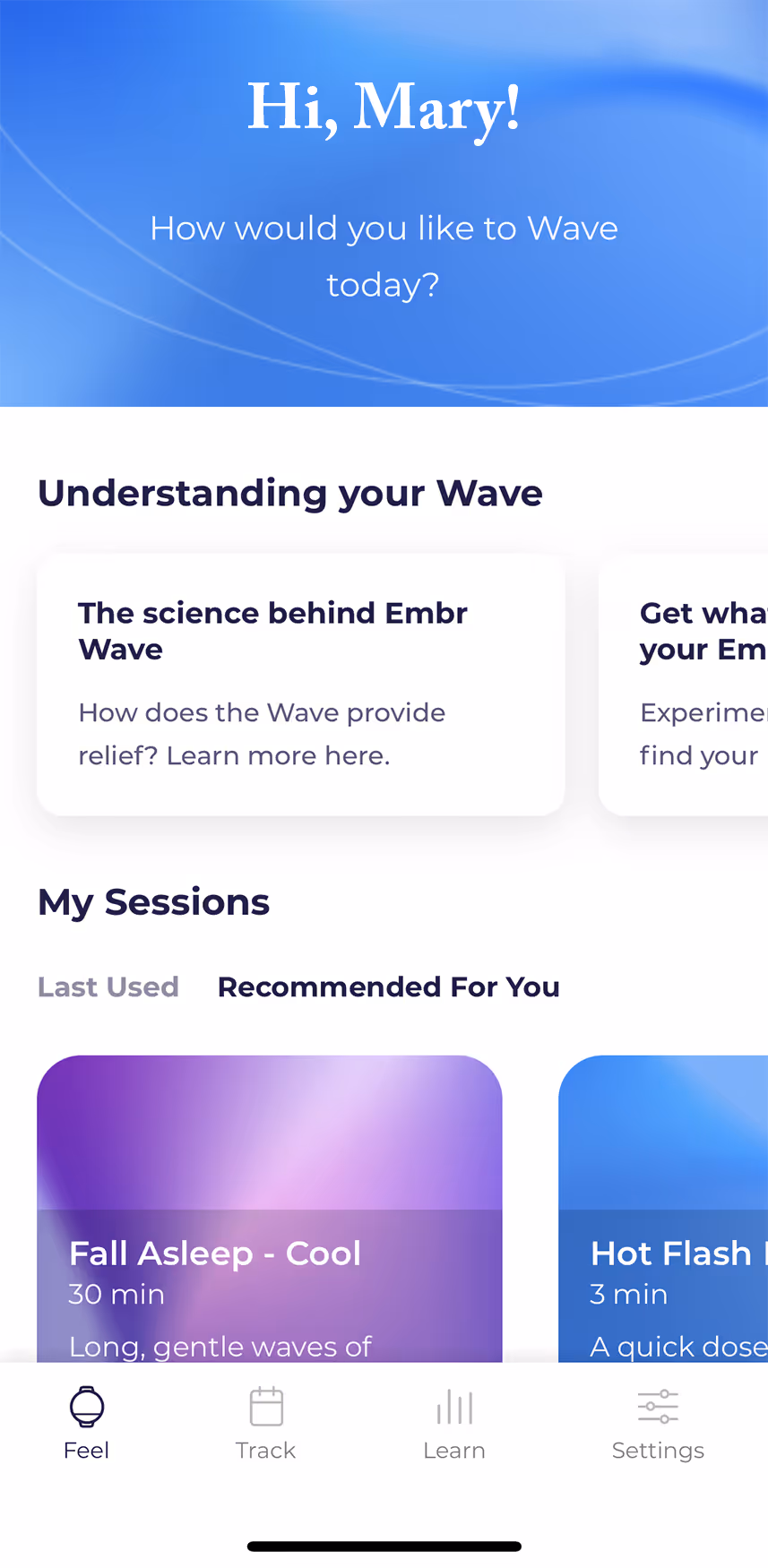 UX flow gallery image - Embr Wave Daily use 1