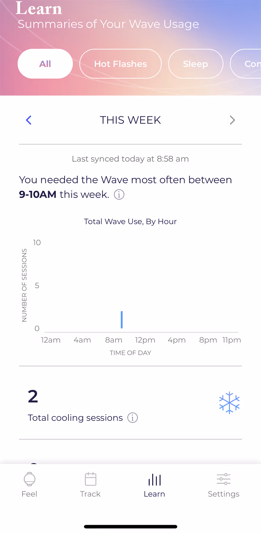 UX flow gallery image - Embr Wave Daily use 13