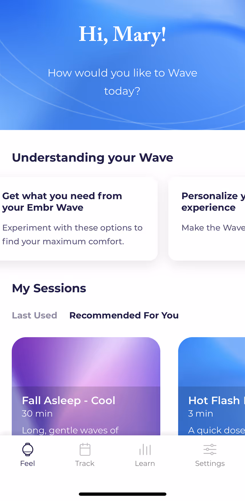 UX flow gallery image - Embr Wave Daily use 2