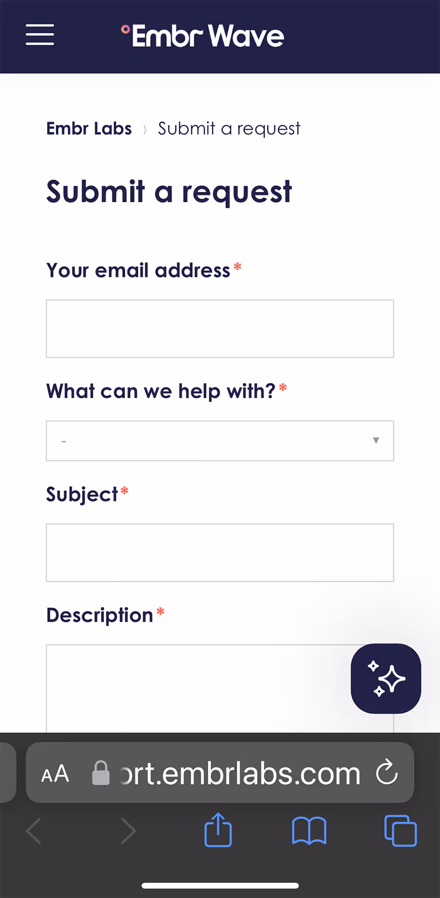 UX flow gallery image - Embr Wave Daily use - Support request