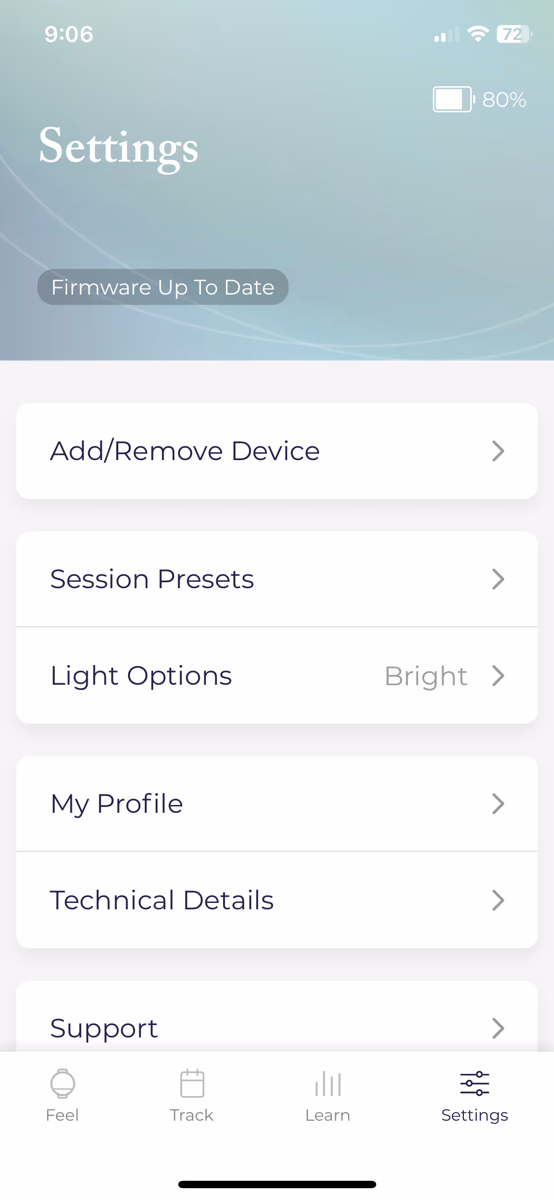 UX flow gallery image - Embr Wave Account Settings