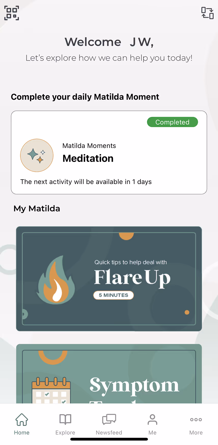 UX Gallery Screens - Matilda - Daily Use